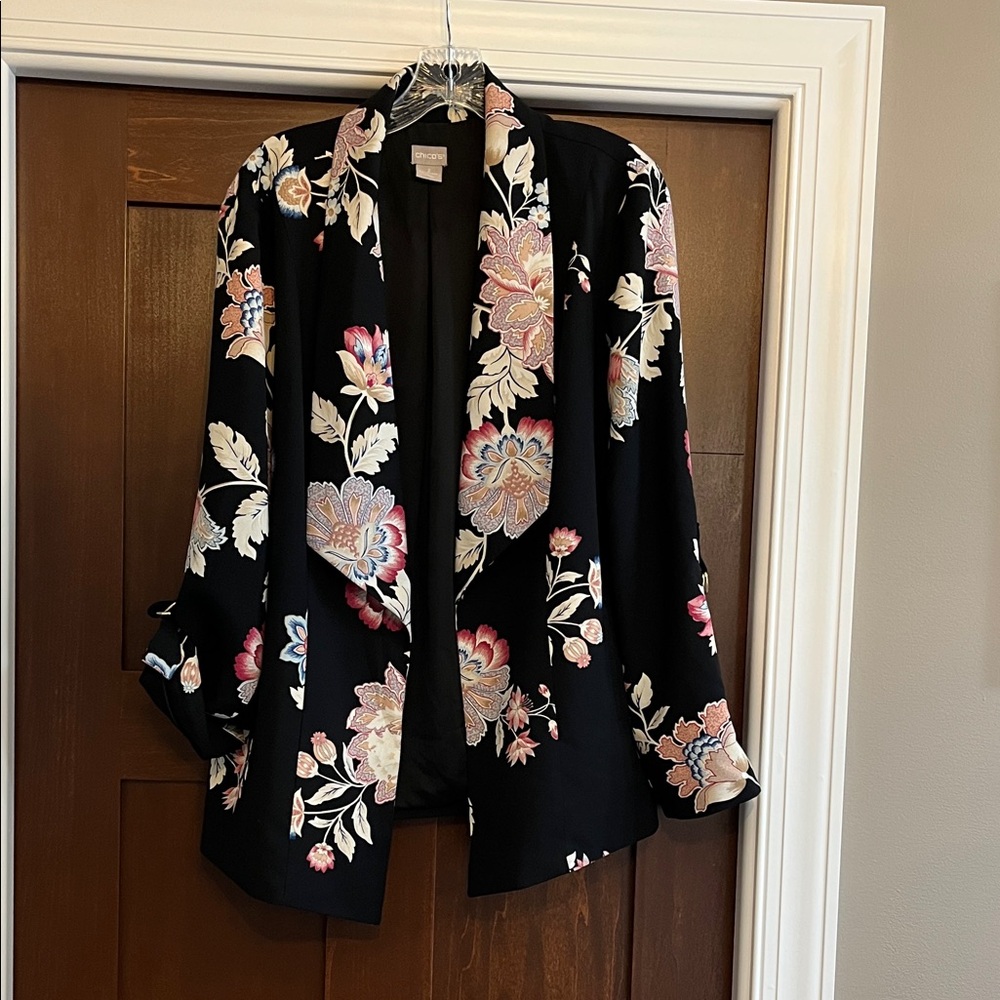 Floral Black Chico’s Blazer
